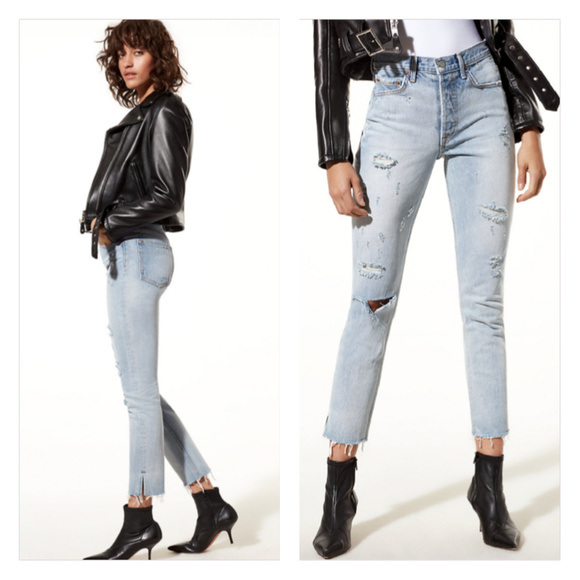 GRLFRND Denim - GRLFRND Denim Karolina Distressed Don’t Cry Jeans